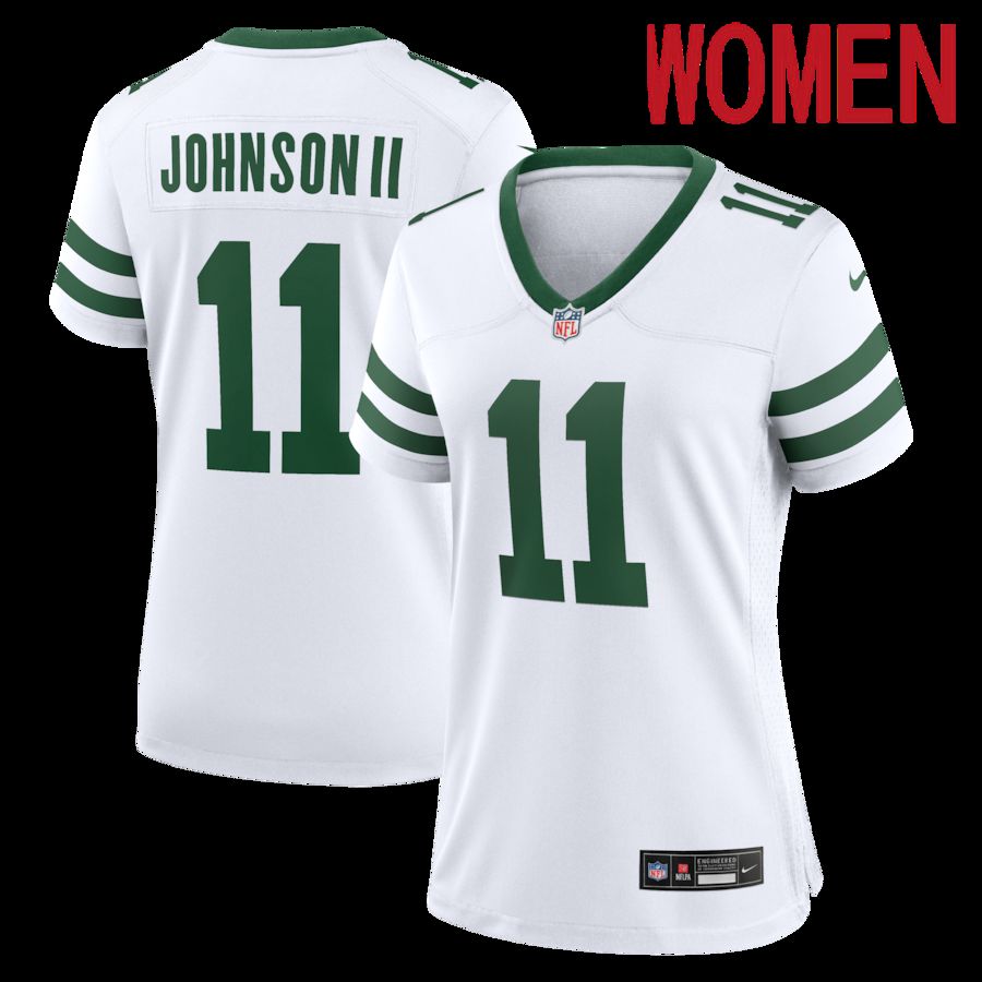 Women New York Jets #11 Jermaine Johnson II Nike Spotlight White Alternate Game NFL Jersey